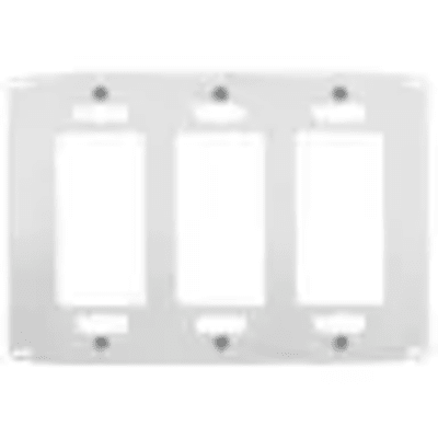 Tapa para Caja de 3 Espacios/ Contacto Duplex / Tornillos Ocultos / Color Blanco.