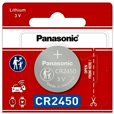 Batería de Litio tipo Moneda 3V / CR2450/ Tira c/5pz  (No recargable)