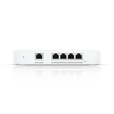 USW Flex XG Switch Capa 2, Compacto de 4 Puertos 10GbE, Puede ser Alimentado por un Puerto GbE PoE+ o con un Adaptador 5 Vcc USB-C