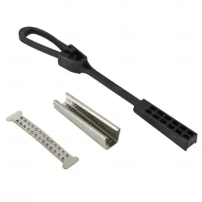 Tensor Plastico para Fibra Óptica Drop Plana de 5x2 mm, Span 80 metros (Termoplastico Resistente a los Rayos UV)