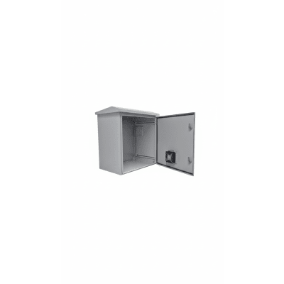 Kit Gabinete Ventilado de Acero, Montaje Rack 19" 11U, IP55 Uso en Exterior (593 x 609 x 399 mm) con Placa Trasera Interior Metálica y Compuerta Inferior Atornillable. Incluye Ventilador, Ventilas, filtros, Terminal de Tierra Física, Ch
