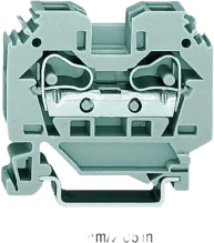Borna de Paso Serie 284, CAGE CLAMP®, 2 Conductores 10 mm², Carril DIN 35x15/35x7.5, Gris, 57A 800V, IP20, Lateral