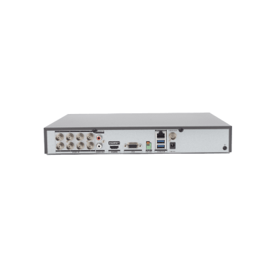 DVR 8 Canales TURBOHD + 4 Canales IP / 8 Megapixel (4K) / Audio Bidireccional por Coaxitron / ACUSENSE / Reconocimiento Facial / 1 Bahía de Disco Duro / Salida de Video en 4K / H.265+