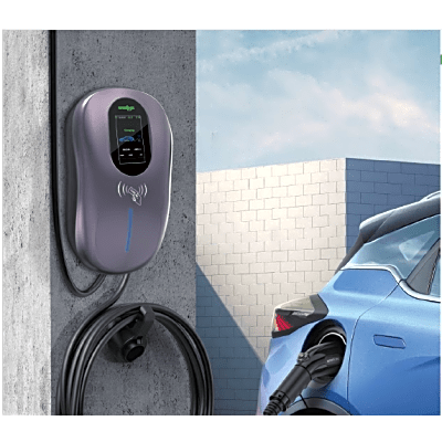 Estación de Carga para Vehículos Eléctricos / 40A 9.6kW / Certificado ETL / Pantalla LCD 4.3 Pulgadas / Voltaje 110-240V / Conectividad WiFi-APP-Bluetooth-RFID / Protección IP65 / Cable TPE 5 Metros