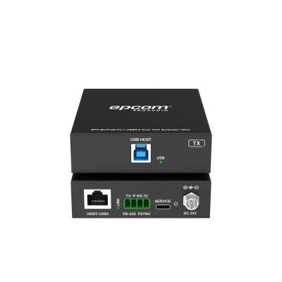 Extensor USB 3.0 | Hasta 100 m por CAT6a | PoC Bidireccional 24 Vcc | RS-232 | 4x USB-A