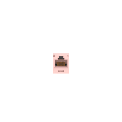 Conector Jack RJ45 Estilo TG, Mini-Com, Categoría 6A, de 8 Posiciones y 8 Cables, Color Rosa