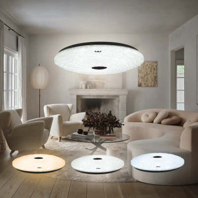 Lámpara de Techo LED / 40W / 3000 Lúmenes / 3 Temperaturas de Color (2700K-6500K) / IP20 Interior / Vida Útil 50,000 Horas / Material Aluminio y PC / Base Sobreponer