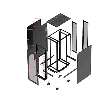 Gabinete de Servidor ProLine S1, 45U, 2150 x 800 x 1200 mm, Acero Negro RAL 9005, Kit Ruedas/Niveladores, Gestión de Cableado, Flujo de Aire Optimizado