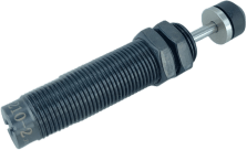 Amortiguador Industrial NTA-AC1210-2 / Auto-compensación / Roscado M12x1.0 / Carrera 10 mm / Aplicaciones Industriales Pesadas