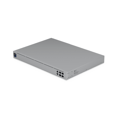 UniFi Enterpirse Router Empresarial de Alto Rendimiento / 12.5 Gbps IDS/IPS / Firewall de Capas Aplicativa / 5 Puertos WAN Máx. (1x25G SFP28, 1x2.5 GbE RJ45) / Conexión VPN Avanzada / Redundancia PSU Hot-Swappable / Montaje en Rack 1U
