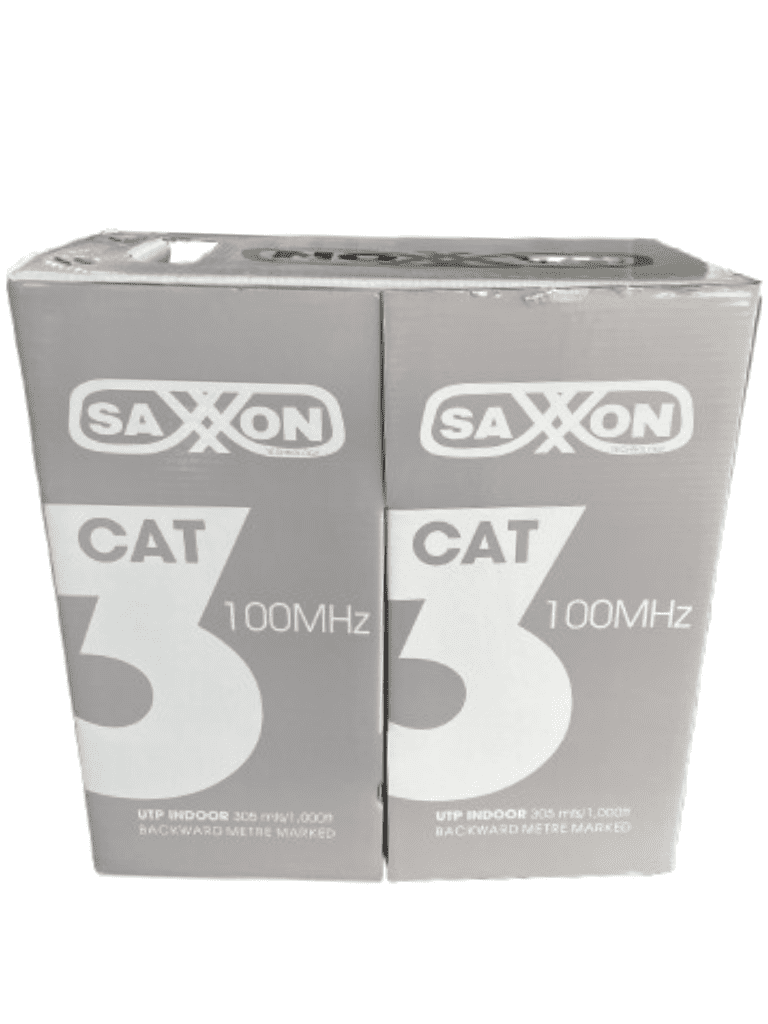 SAXXON OCAT3CCA - Bobina de Cable UTP Cat3/ 305 Metros/ CCA/ Color Gris/ Uso Interior/ 2 Pares/ Para Usos Multiples/