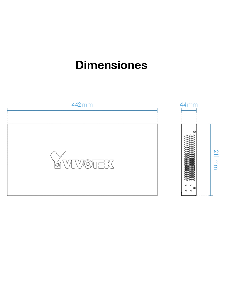 VIVOTEK AW-GEV-267A-370 - VIVOCAM Switch PoE Administrable L2+ con 24 puertos PoE GE RJ45, 2 puertos Combo GE RJ45/SFP, 370W totales (30W por puerto), 52Gbps de velocidad y gestión de vigilancia IP.