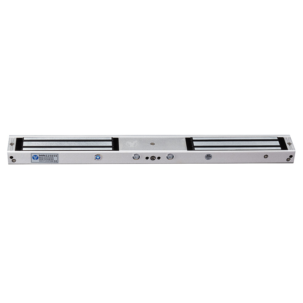 YLI YM180NDLED - Cerradura Magnética Doble con Indicador Led para Control de Acceso / Interior / Fuerza de Sujeción 180 Kg o 350 Lbs por lado / Compatible con Soporte MBK180NDZL y MBK180U