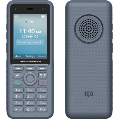 Teléfono IP Wi-Fi Inalámbrico WP836 / Wi-Fi 6 Doble Banda / IP69K Resistente a Exteriores / Batería 3000 mAh / 4 Conferencias / Bluetooth Integrado / USB Tipo C / Compatibilidad con Códec Opus HD
