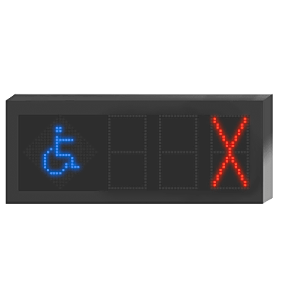 Panel LED Indicador de Estacionamiento Hikvision / 3 Dígitos con Flecha Direccional / Pantalla 7 Colores / Comunicación RS485-RJ45 / Montaje Colgante / Visualización Tiempo Real / Iconos Especiales