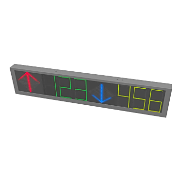 Panel LED de Estacionamiento Hikvision / 6 Dígitos con 2 Flechas / 7 Colores RGB / Comunicación RS485 y RJ45 / Display en Tiempo Real / Iconos Especiales / Montaje por Suspensión