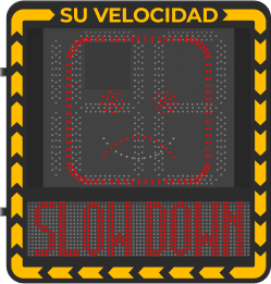 Radar de Velocidad/ Pantalla LED / Detección de Velocidad en Tiempo Real / Rango de Detección de 100 m / Hasta 32 Objetivos Detectados / IP66 / Ethernet