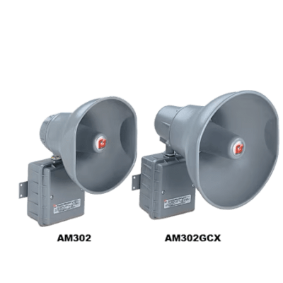 Altavoz de anunciamiento publico a prueba de explosiones AudioMaster®, Listado UL y cUL para Clase I, División 1, Grupos B, C y D; Clase I, División 2, Grupo A, B, C y D; Clase II, División 2, Grupos F y G, de Potencia Ajustable