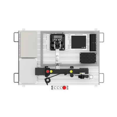 Sistema de Entrenamiento Robótico MG400 / Robot Industrial 4 Ejes Escritorio / Plataforma Educativa Automatización / Visión Artificial Colores / Paletización y Manejo / Compatible PLC Siemens