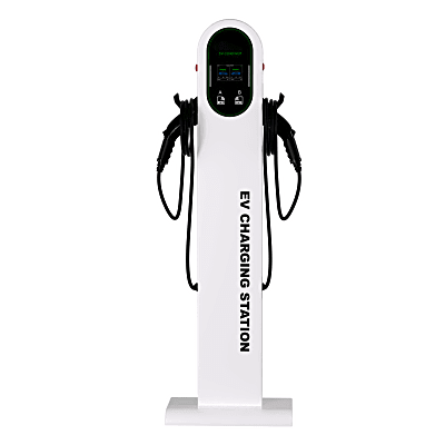 Estación de Carga para Vehículos Eléctricos Tipo Pedestal / Doble Conector Tipo 1 / 48A 11.5kW por Puerto / Pantalla LCD 4.3 Pulgadas / Conectividad RFID Sistema de Carga Inteligente / Protección IP54 / Material SGCC Galvanizad