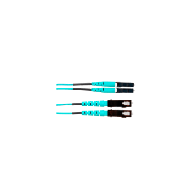 Jumper de Fibra Optica Multimodo 50/125 OM4, LC-SC Duplex, OFNR (Riser), Color Aqua, 5 Metros (16.40 Pies)