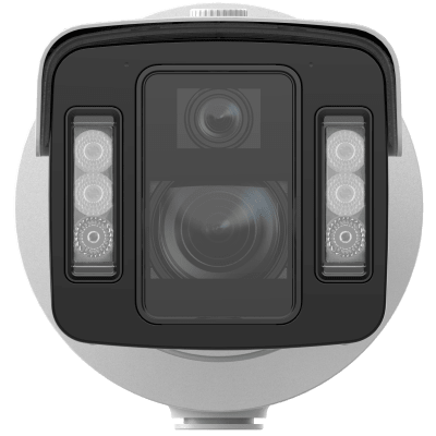 [TandemVu] Bala IP Dual 4 Megapixel (2 Lentes) / Lente Fijo (4 mm / ColorVu) y Lente Mot. (5 a 20 mm / DarkFighter X) / Luz Dual (IR y Luz Blanca) / IP67 / IK10 / Reconocimiento Facial / ACUSENSE / WDR 140 dB / DeepinView / Búsqueda por Atributos