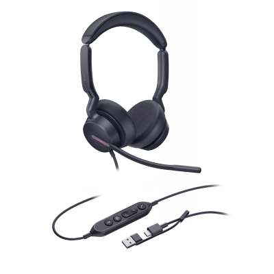 Diadema Alámbrica Yealink UH46 Dual USB-C/A Certificada con Microsoft Teams