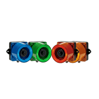 Combinacion de baliza LED color Ámbar y sirena electrónica de 31 tonos resistente a la intemperie de volumen máx. 123 dB a 110-240 VCA