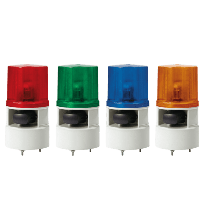 Luces de advertencia color Ámbar con sirena incorporada con 5 tonos máx. 105 dB en 110 VCA