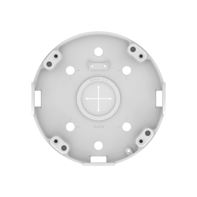 Base de Montaje para Techo SBP-180CMB / Aluminio / Color Blanco RAL9003 / Diámetro 180 mm / Peso 970 g / Tornillo TR30 / Orificio Conduit 19.1 mm / Compatible con Múltiples Modelos Hanwha