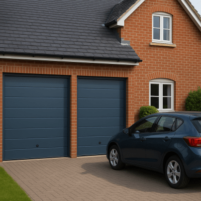 Puerta D / Garage D / Alta Calidad / Linea Central / Color GRIS /  acabdo DELUXE / 12X7 pies / AISLADA / Estilo Americana.