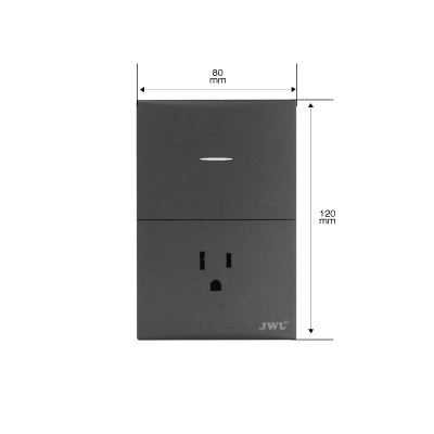Placa con Interruptor Sencillo y 1 Toma  Corriente 10 -15 A 127 V  60 Hz.