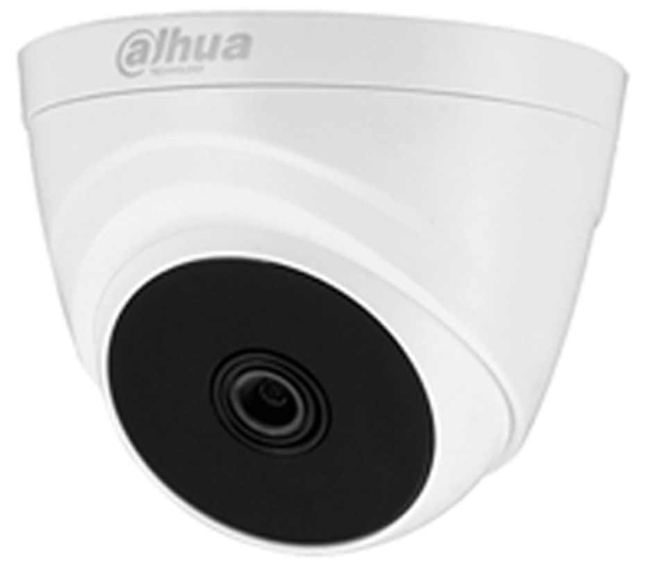 DAHUA  HAC-T1A21-28 - Cámara Domo con resolución 1080p, lente de 2.8 mm y ángulo de visión de 103°, Smart IR de 20 m para mejor visión nocturna, ideal para interiores. Compatible con los formatos CVI, TVI, AHD y CVBS.