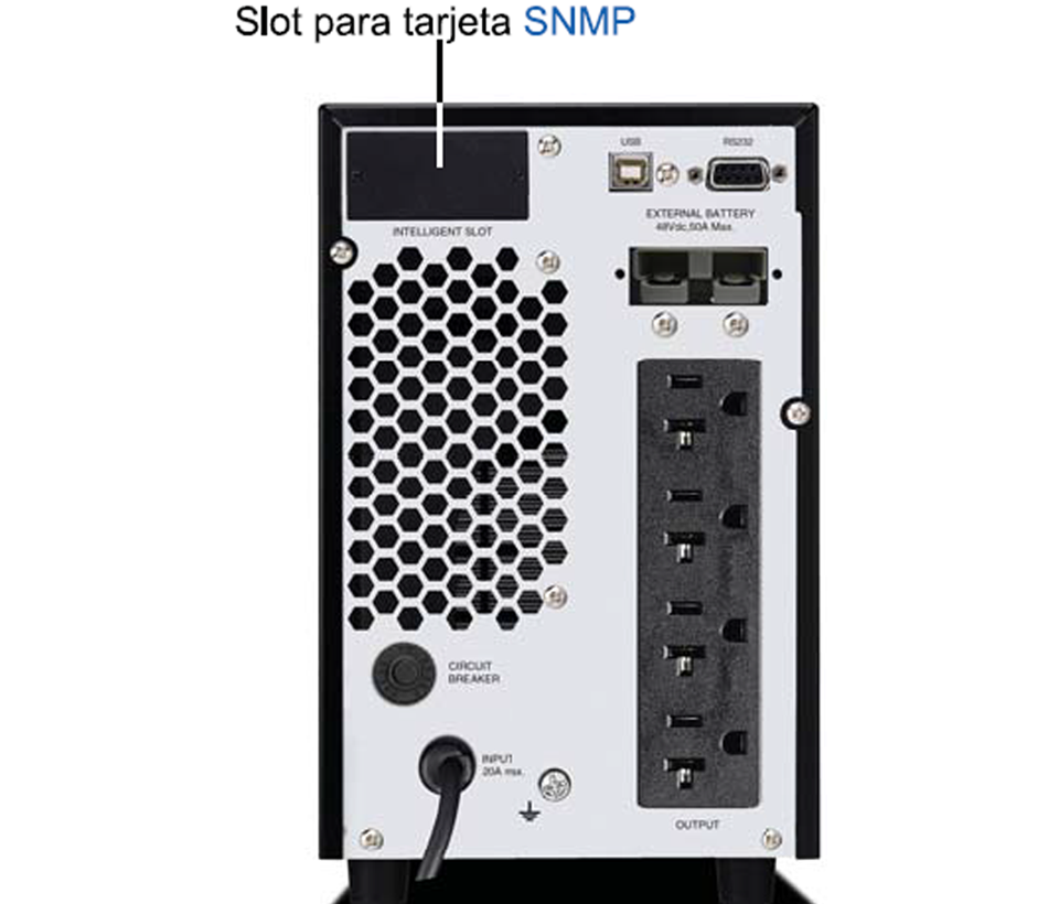 CDP UPO11-2 - UPS ONLINE de 2000VA / 1800W / 4 Terminales de salida / Baterias 12V a 9AH X 4 / Respaldo de 5min en carga completa