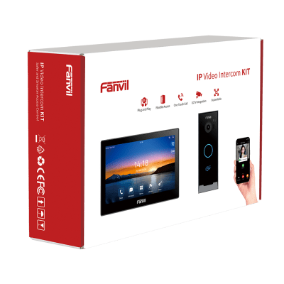Kit Videoportero IP Fanvil VIK-01, Estación Interior SIP i504W + Frente de Calle i60, Llamadas HD, Desbloqueo Remoto, App Fanvil Link, PoE