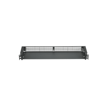 Organizador de Cables Frontal, para Panel de Fibra Óptica HD Flex, de 1 UR, Color Negro