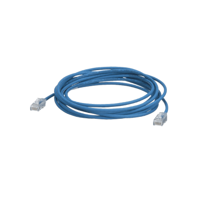 Cable de Parcheo TX6, UTP Cat6, Diámetro Reducido (28AWG), Color Azul, 12.19 Metros (40 Pies)