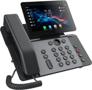 Teléfono IP Empresarial V66 Prime, Pantalla Táctil Color 7 Pulgadas, Audio HD Opus, Video 1080p, Wi-Fi 6, Bluetooth 5.4, 20 Líneas SIP, 6-Way Conference, PoE, Material Antibacterial