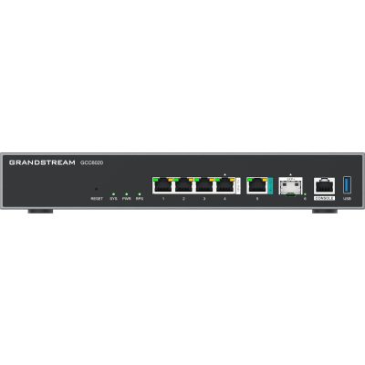 Dispositivo de Convergencia de Redes GCC6020 / Router VPN / Firewall de Próxima Generación / IP PBX / Switch de Red / 4 Puertos Gigabit Ethernet / 1 Puerto SFP+ 10 Gigabit / 1 Puerto 2.5 Gigabit / Administración en la Nube GDMS / Mont