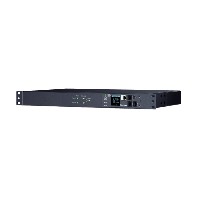 PDU ATS (Fuente Redundante Auto-transferible) Monitoreable, Para Distribución de Energía, 2 Entradas 120 Vca NEMA5-15P, Con 10 Salidas NEMA 5-15R, Horizontal 19in, 1UR