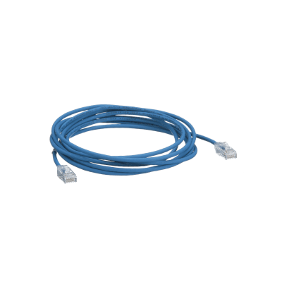 Cable de Parcheo TX6, UTP Cat6, Diámetro Reducido (28AWG), Color Azul, 12.19 Metros (40 Pies)