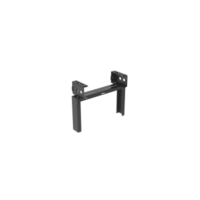 Rack de Distribución Aéreo de 2 Postes PanZone®, Rieles Roscados #12-24, de 6 UR, Color Negro