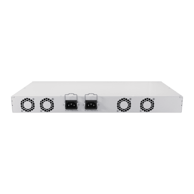 Switch de Red MikroTik CRS418-8P-8G-2S+RM / 17 Puertos Gigabit Ethernet / 8 Puertos PoE-out 802.3af/at / 2 Puertos SFP+ 10G / CPU Quad-Core 2.2 GHz ARM / RouterOS v7 / L3 HW Offloading / Alimentación Dual Redundante / USB 3.0