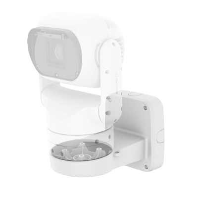 Soporte PTZ / Pared y Poste / Color Blanco / Aluminio / Carga Máxima 15 kg (33.07 lb) / Dimensiones 360x210x245 mm (14.17x8.27x9.65 in) / Diseño Reversible
