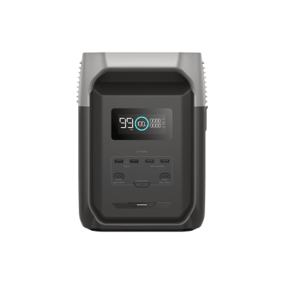 Estación de Energía Portátil Delta 3 1536Wh Litio LFP / 6 AC 1800 W (Max. 3600W) / 2 USB-C 100W / Capacidad para Aumentar Respaldo / Cargador de Coche 10A a 12.6V / Conectividad WiFi y Bluetooth (App) / Carga Solar 500W Max.