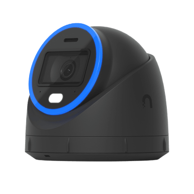 Cámara UniFi Protect Turret AI Negra / 4K(8MP) / Ángulo ultra-ancho 109.9 / Visión Nocturna IR 40 m / AI Avanzado: Reconocimiento de Rostros y Matrículas / LED p/color en la noche / Micrófono 2 vías / ranura Micro