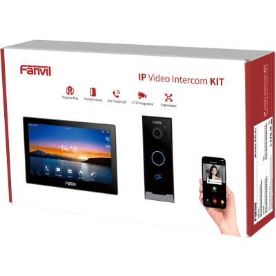 Kit Videoportero IP Fanvil VIK-01, Estación Interior SIP i504W + Frente de Calle i60, Llamadas HD, Desbloqueo Remoto, App Fanvil Link, PoE
