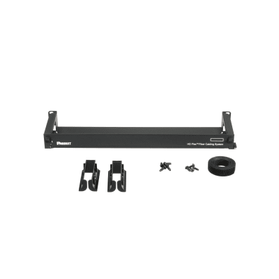 Organizador de Cables Frontal, para Panel de Fibra Óptica HD Flex, de 1 UR, Color Negro