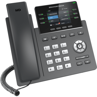 TELÉFONO IP 6 LÍNEAS GRADO OPERADOR / 24 TECLAS MULTIPROPÓSITO VIRTUALES / WI-FI 6 DOBLE BANDA Y BLUETOOTH / DOS PUERTOS GIGABIT / PANTALLA LCD A COLOR INTERCAMBIABLE / SEGURIDAD NIVEL EMPRESARIAL