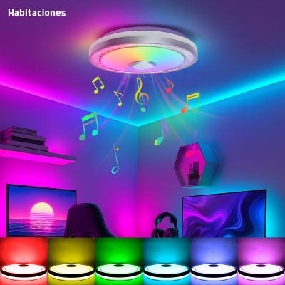 Luminario LED de 40W / 3000 Lúmenes / Ø 490mm x 66mm / Voltaje 85-265V / Temperatura Fría 6500K / Conexión Bluetooth / App iLink.